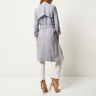 Navy lightweight belted trench coat